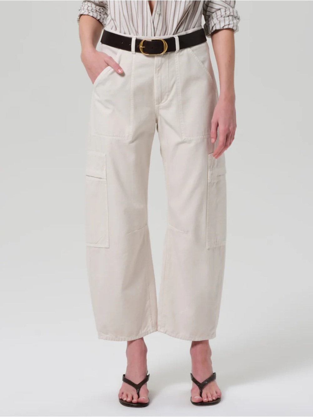Citizens of Humanity Marcelle Cotton Cargo Wide Barrel Leg Pants